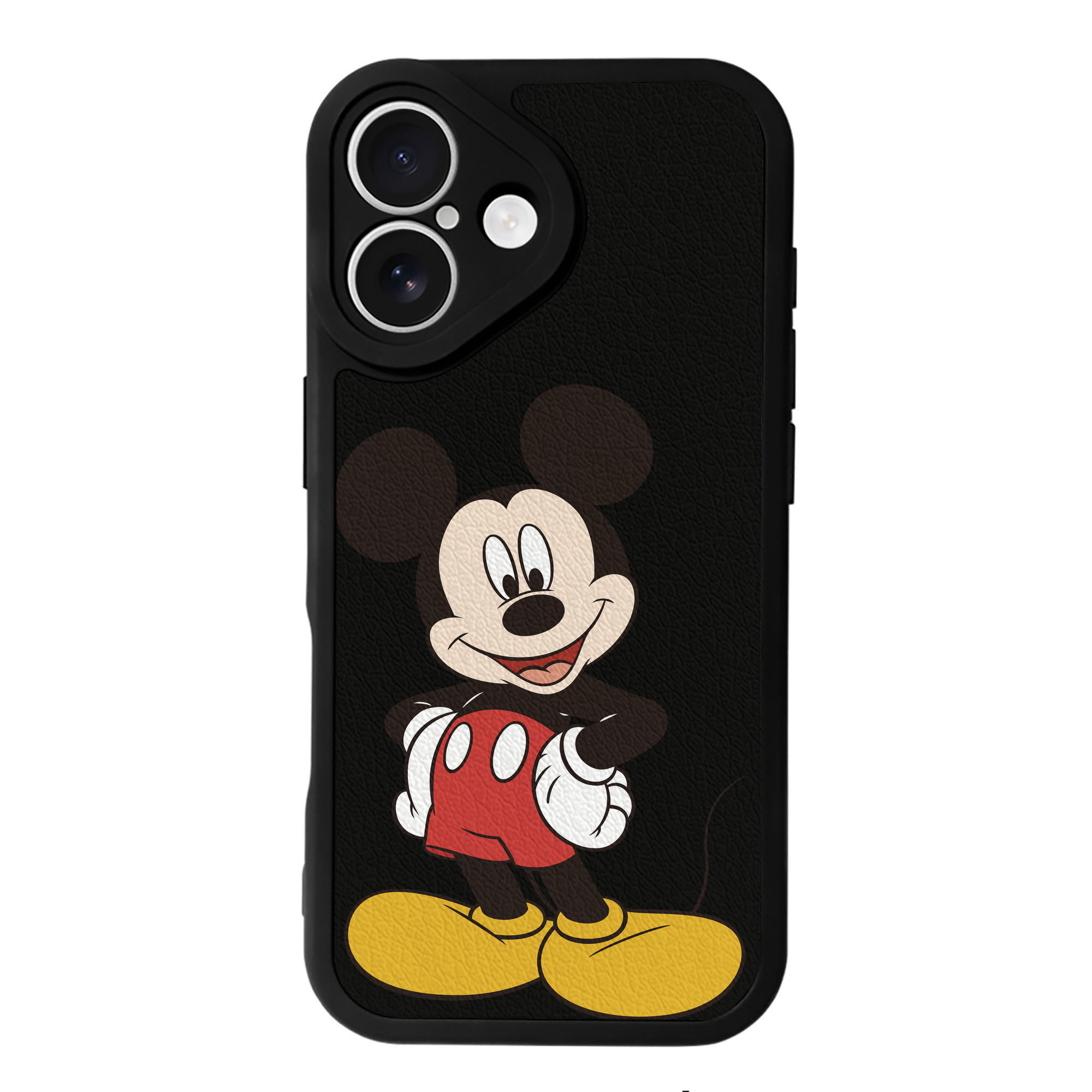 （画像用） ミッキーマウス Mickey Mouse 【iPhone 16シリーズ対応】シリコンスマホケース（レザー調） 材質：シリコン